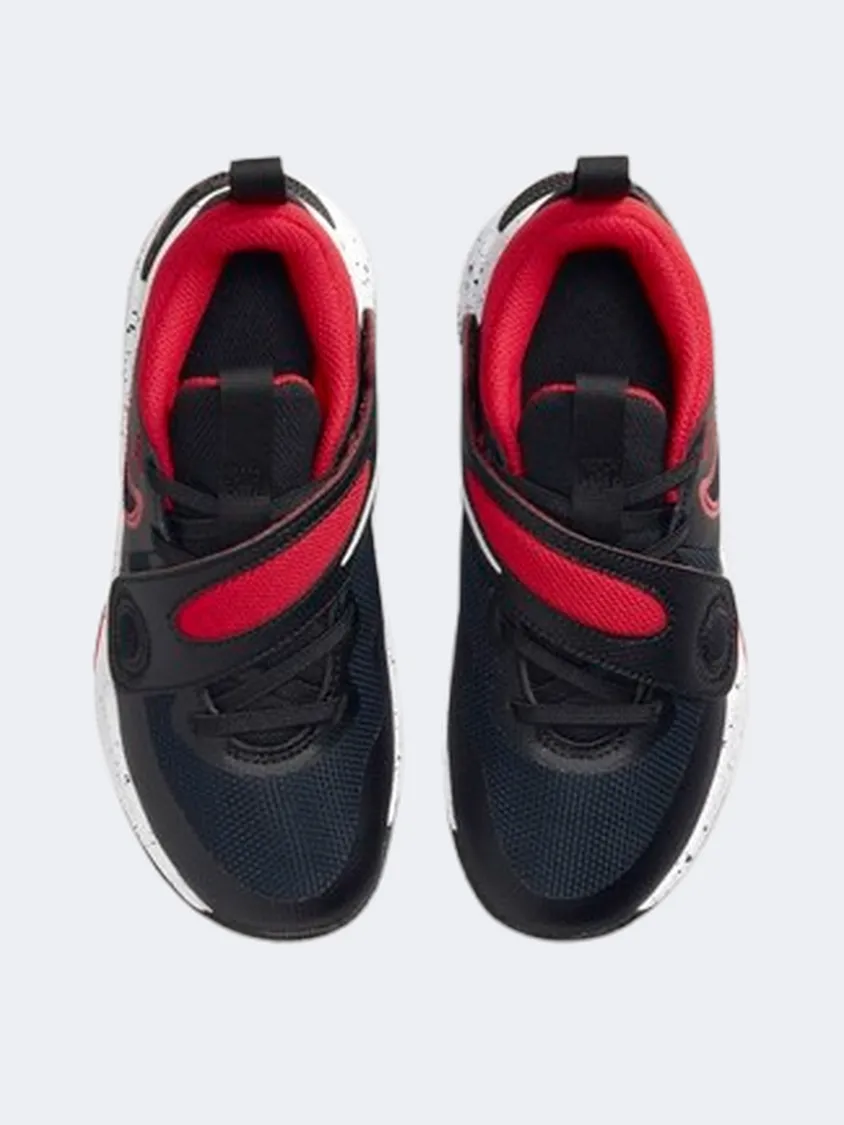 Nike Team Hustle D 11 Boys Basketball Shoes Black/White/Red Cactus Cool Durable Build