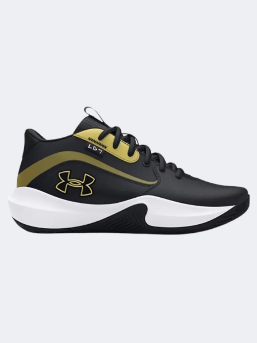 Under Armour Lockdown 7 Gs-Boys Basketball Shoes Black/Metallic Gold Hill Tough