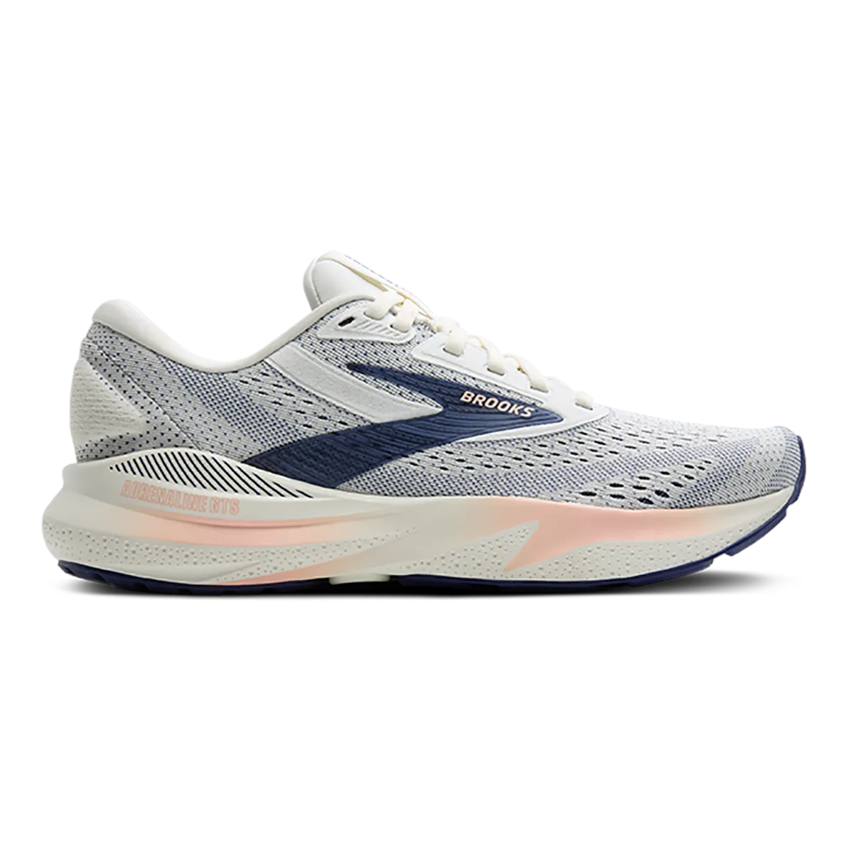Personalizable Tear Resistant Upper Brooks Adrenaline GTS 24 Grey - Blue Ribbon - Peach