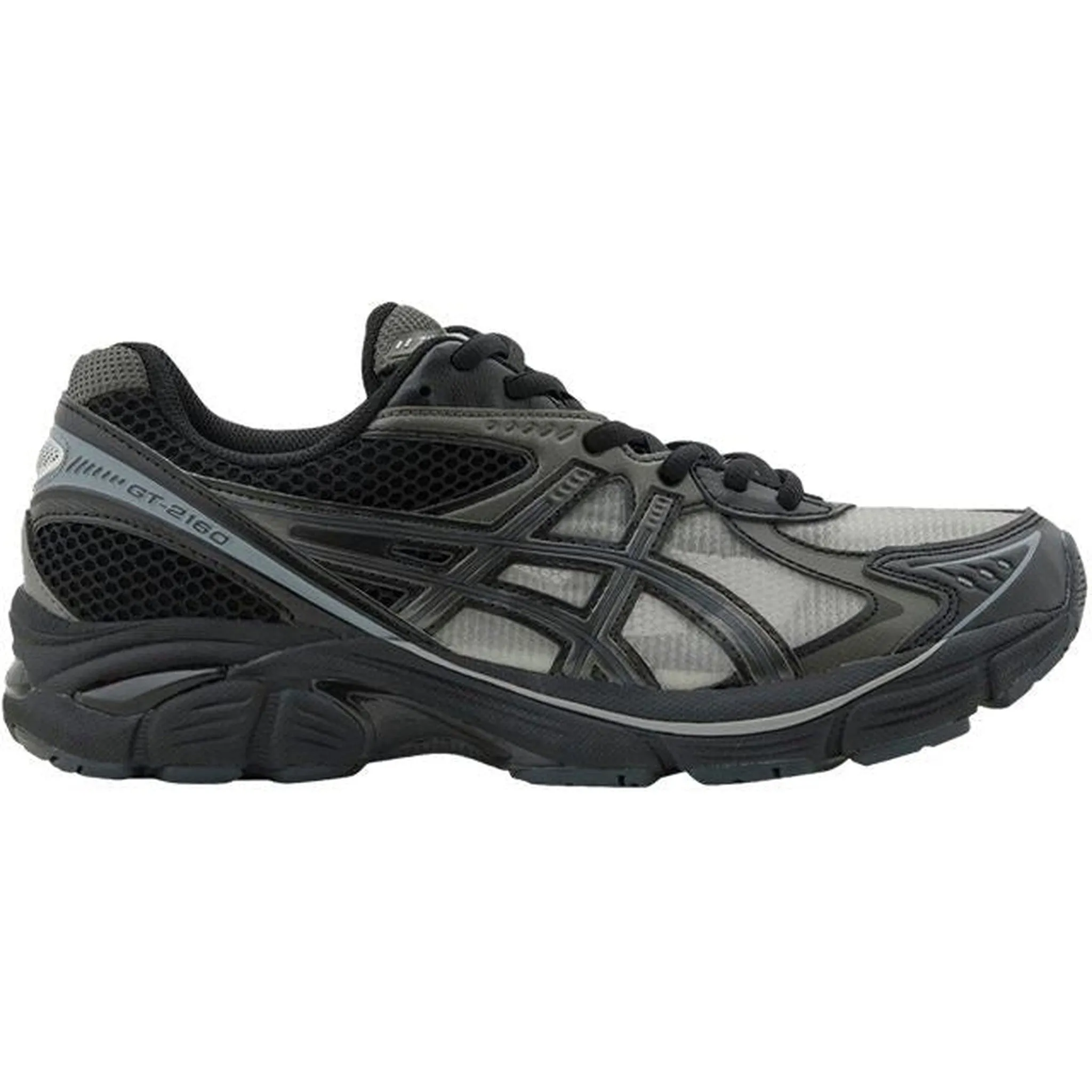 ASICS GT-2160 Above The Clouds Black Gunmetal running in a basketball court area shoes