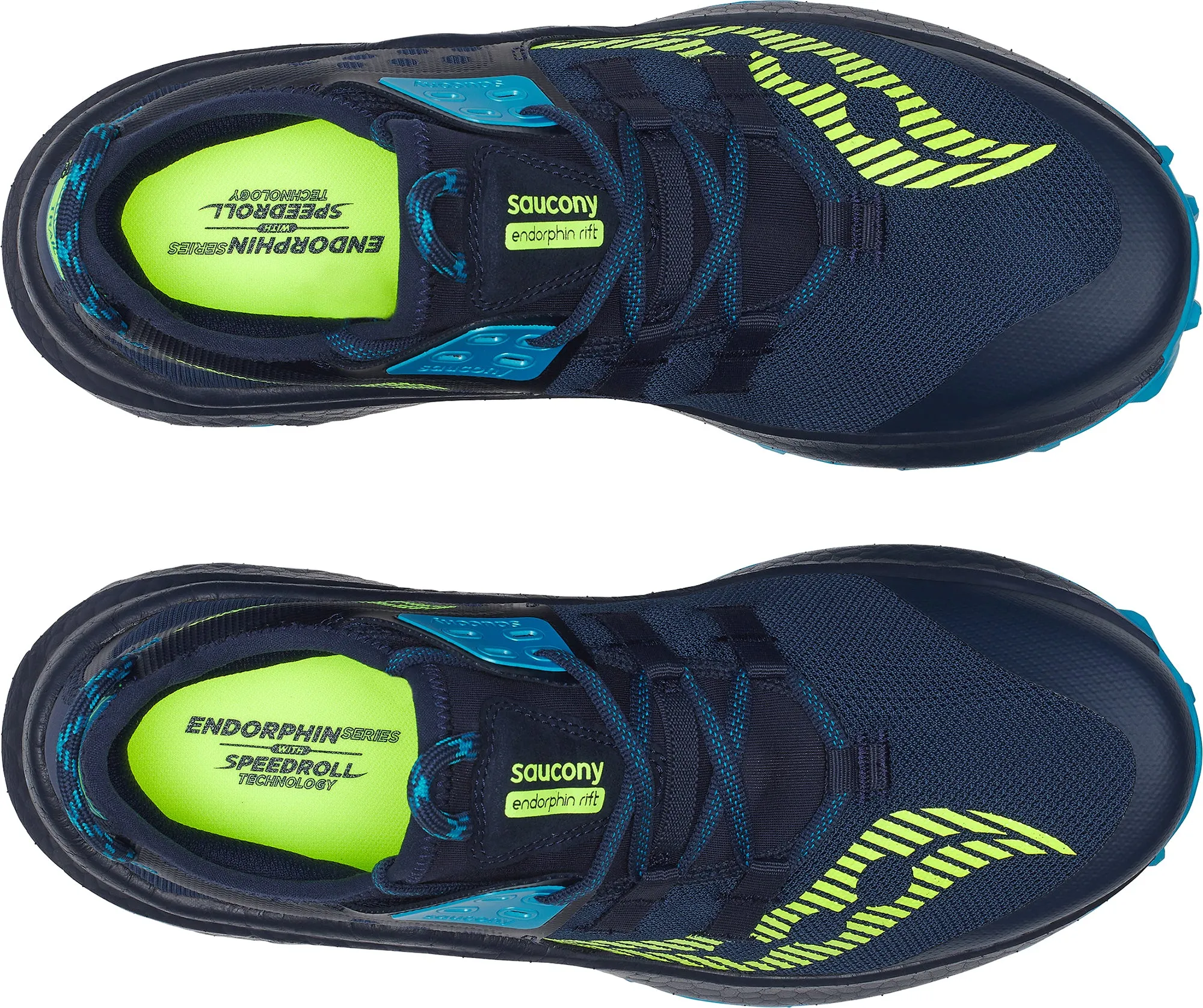 Saucony Endorphin Rift Mens Trail Running Shoes - Navy Compression Mesh Ventilation Unisex