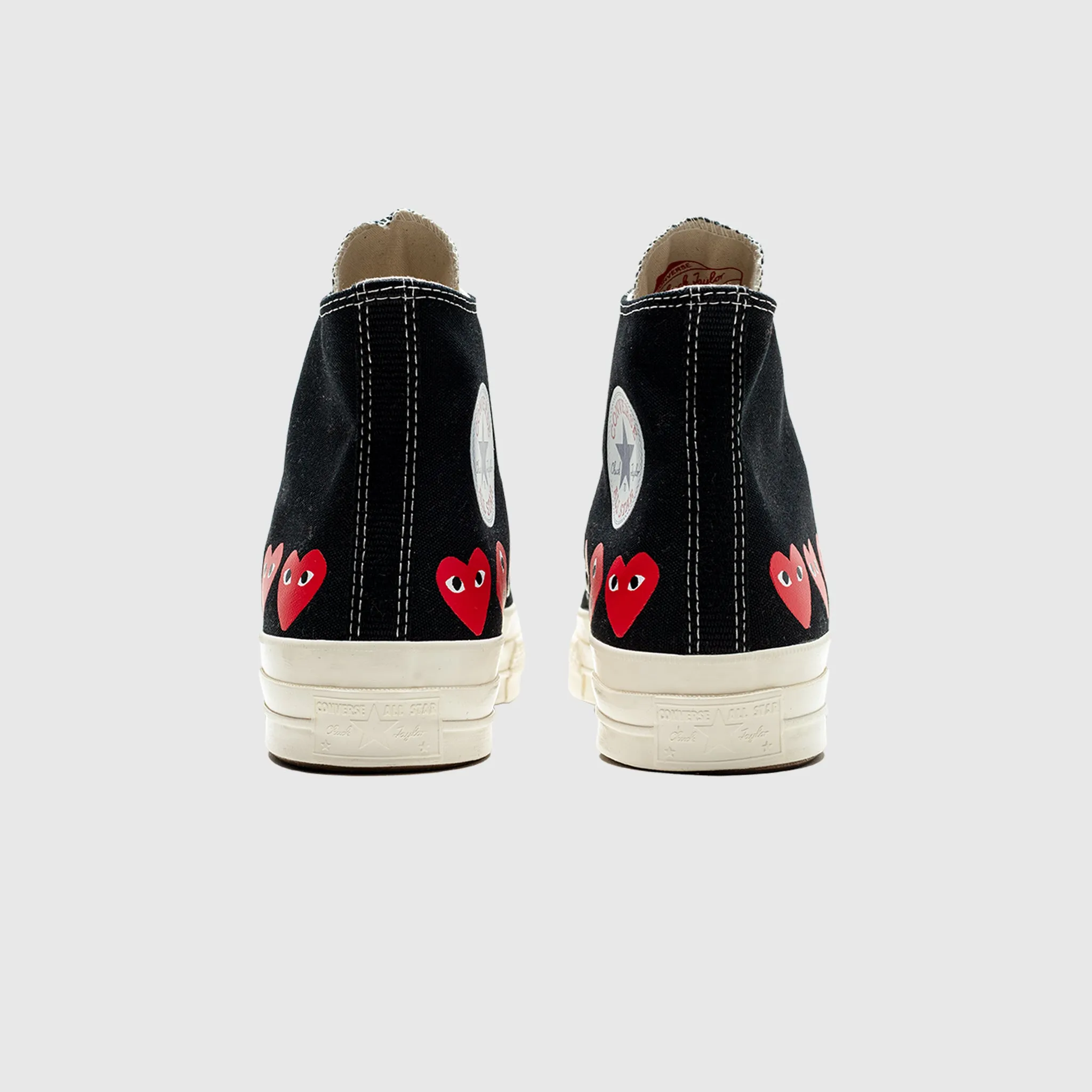 CHUCK TAYLOR ALL-STAR '70 HIGH "BLACK/RED MULTI HEART" Run Free Low Profile Weekend Trip
