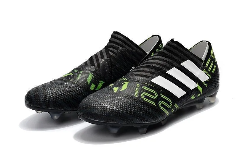 New Adidas Nemeziz FG Agility TPU Soccer Cleats Shoes Black Green White Play Maker