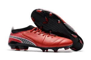 PUMA ONE 17.1 FG Soccer Cleats Total Red Black Silver Game Momentum Weekend Sport