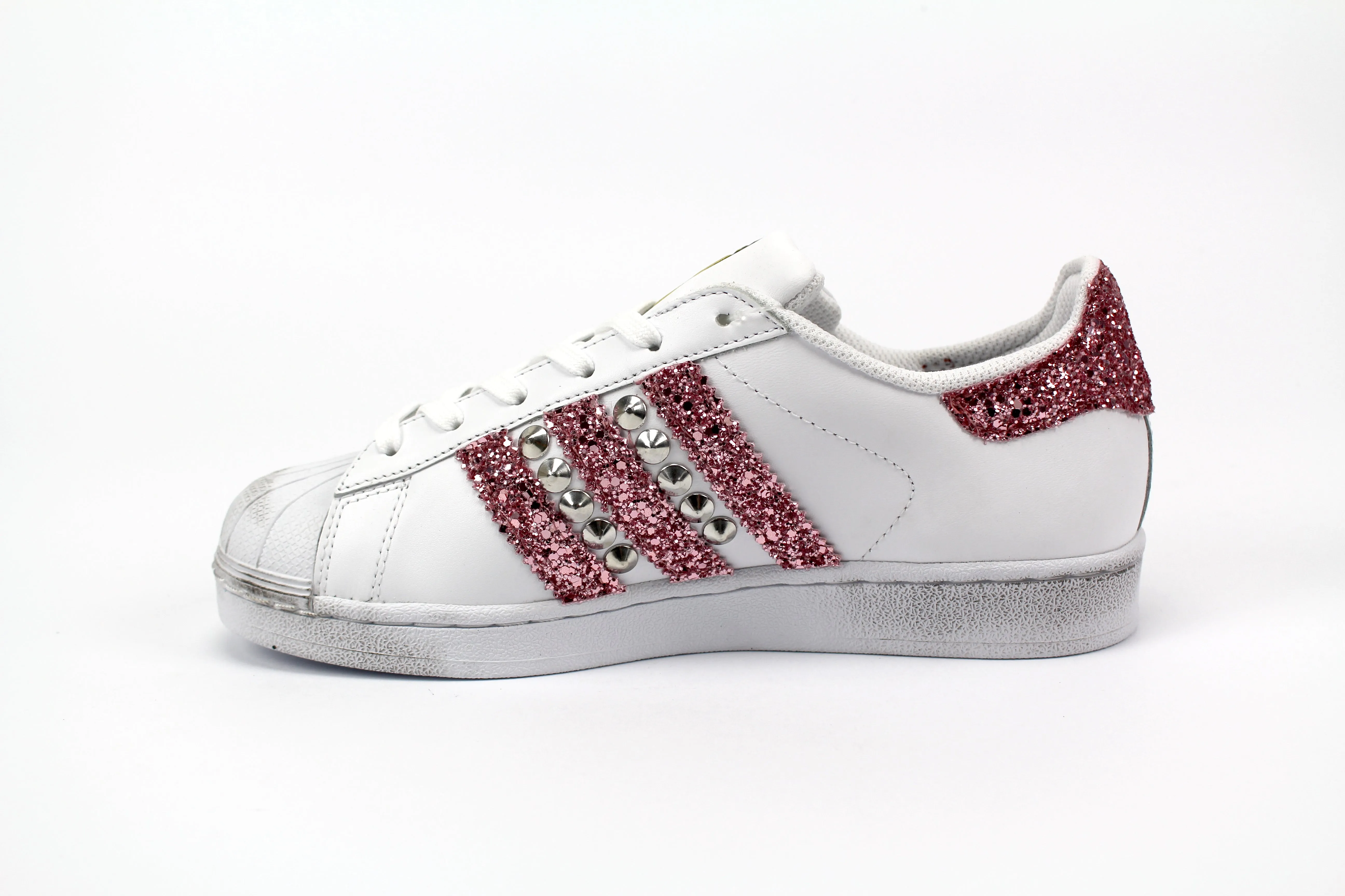 Adidas Superstar Pink Glitter e Borchie Anatomical Toe Box