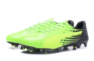PUMA evoSPEED 17 SL-S FG Soccer Cleats Green Black Yellow Traction Ready Power Cushion