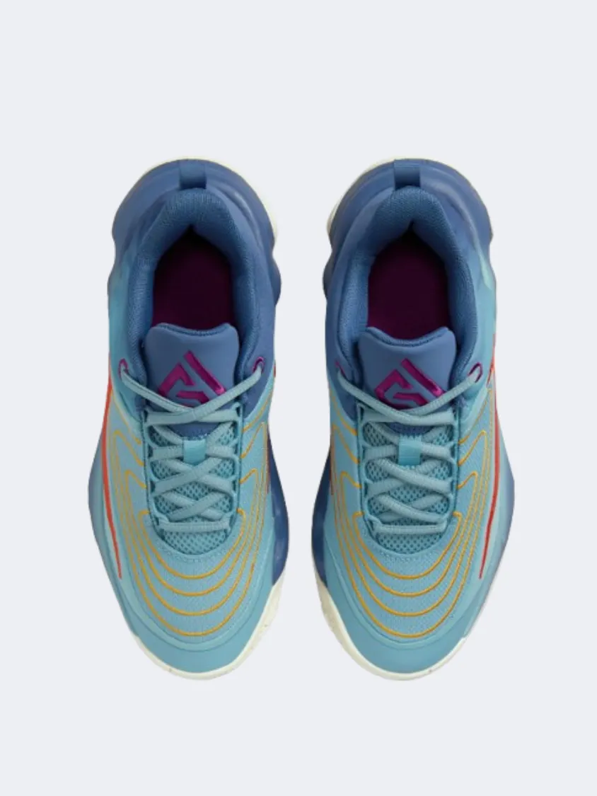 Nike Giannis Immortality 4 Gs-Boys Basketball Shoes Turquoise/Navy/Gold Airflow Ventilation Channels