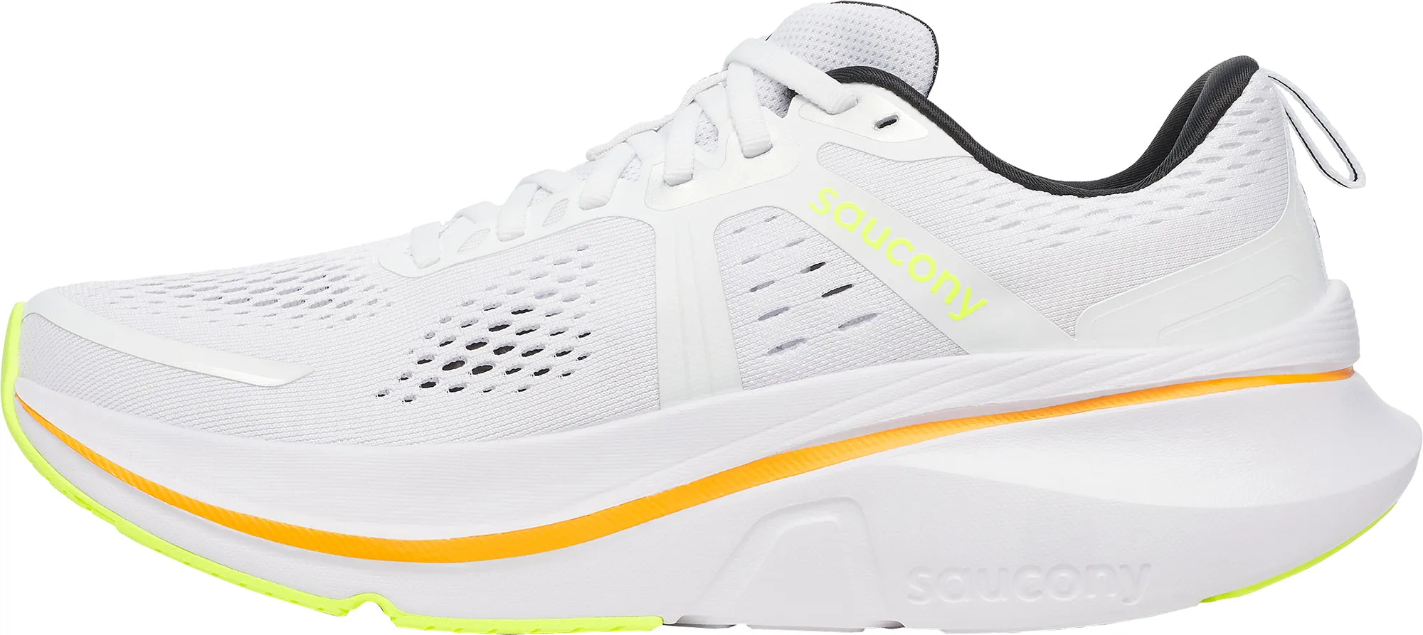 running for sports festivals Saucony Guide 18 Mens Running Shoes - White