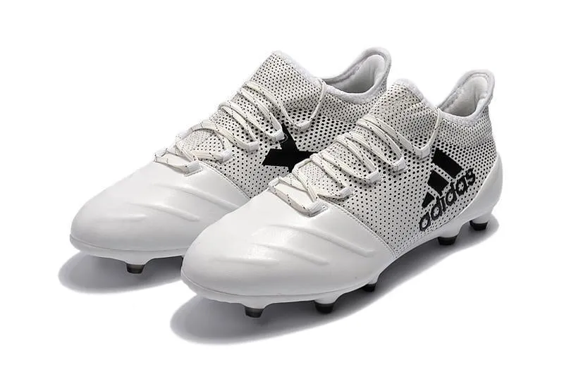 New Adidas X Series Leather FG Soccer Cleats Shoes White/Black High Grip Mid Foot