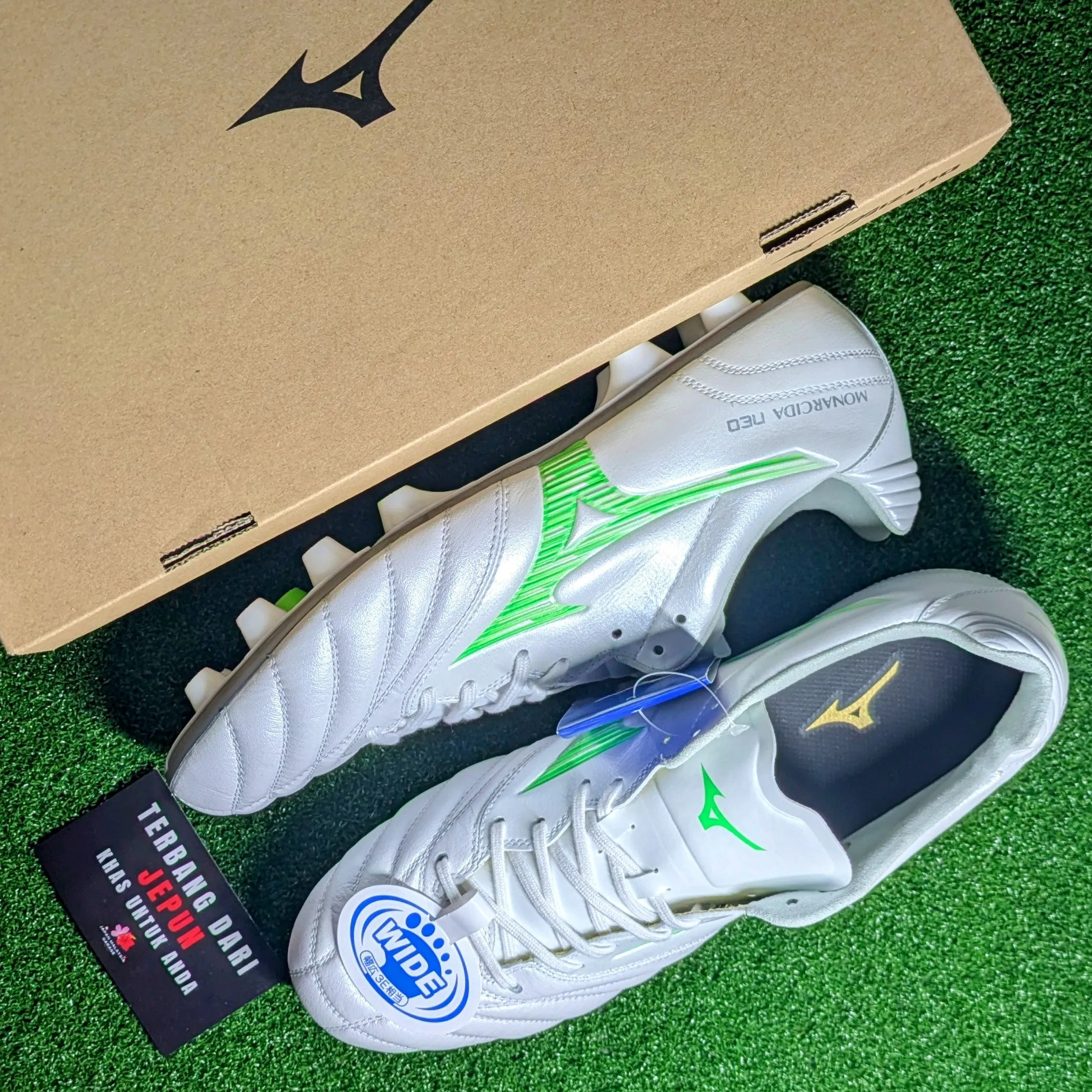 Winning Mindset Foot Energy Mizuno Monarcida Neo 3 Wide Elite(White/Green)