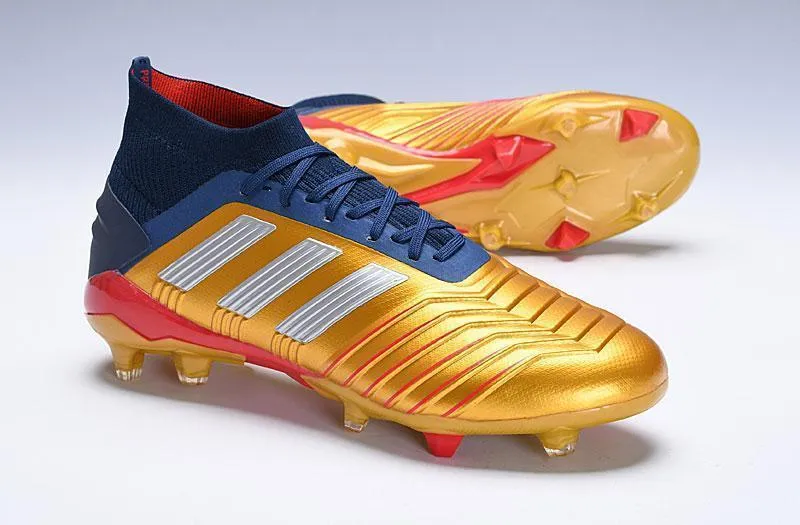 Running Step Athletic Lifestyle New Adidas Predator 19.1 FG Soccer Cleats Shoes Orange Blue