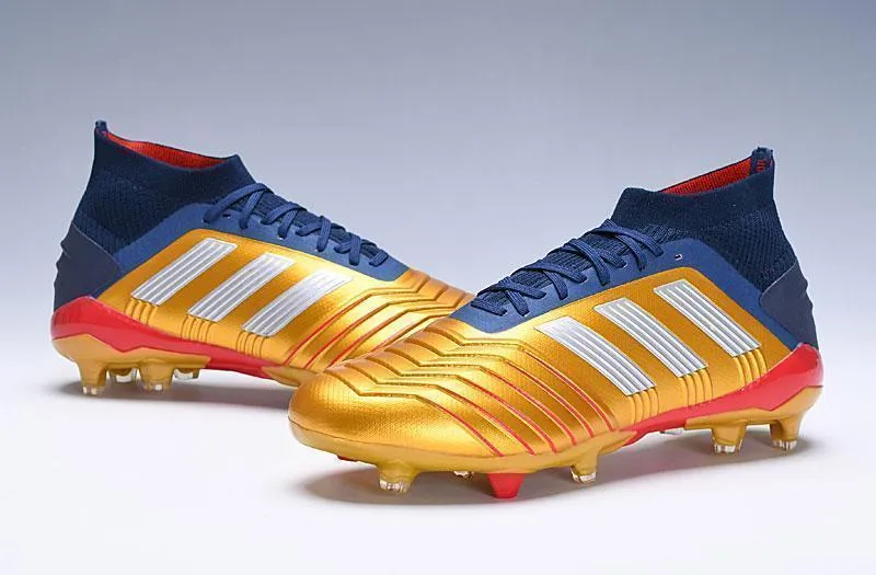 New Adidas Predator 19.1 FG Soccer Cleats Shoes Orange Blue Ground Game Adjustable Straps
