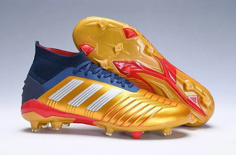 New Adidas Predator 19.1 FG Soccer Cleats Shoes Orange Blue Elastic design