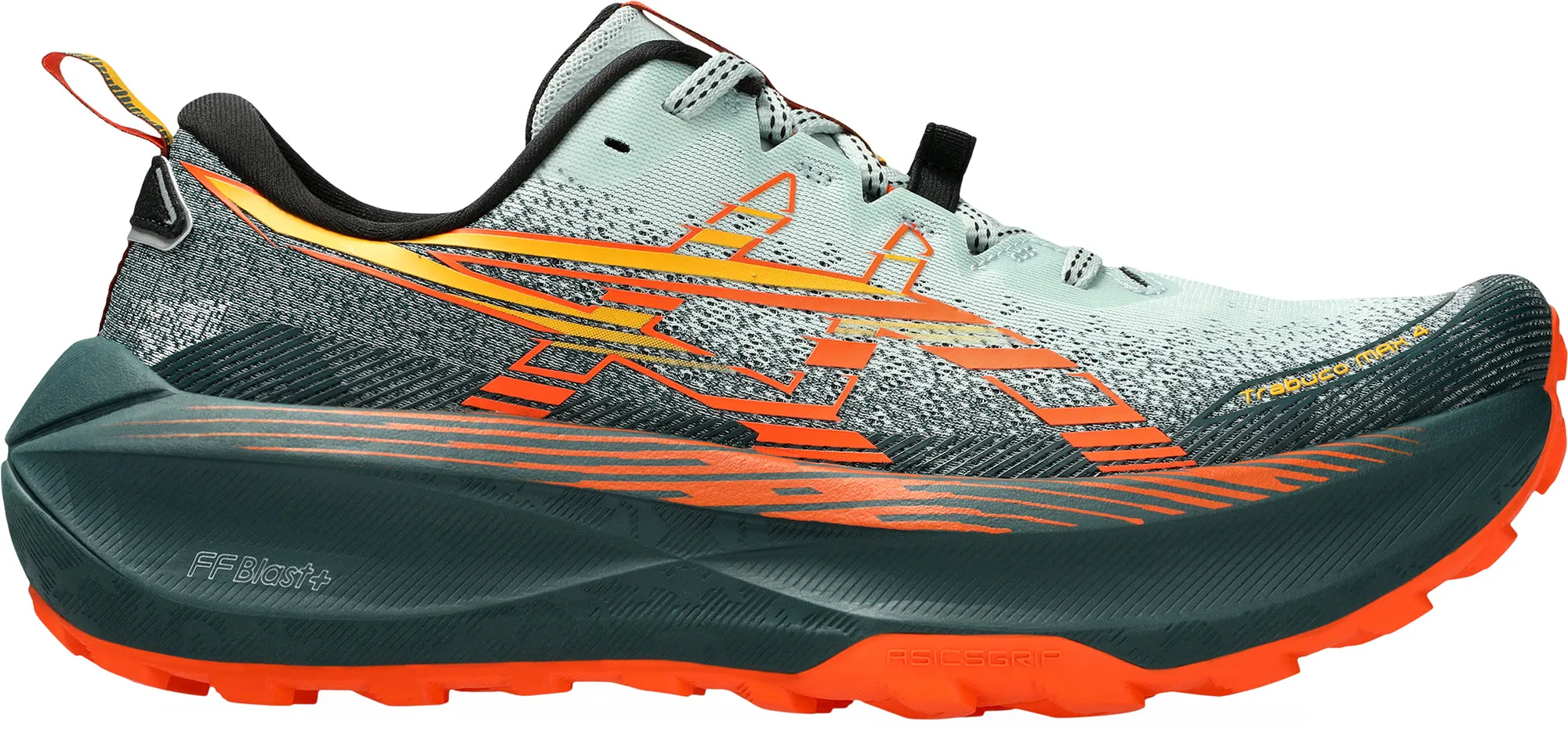 Asics Trabuco Max 4 Mens Trail Running Shoes - Green Agility Shoes Impact Absorbing Layers