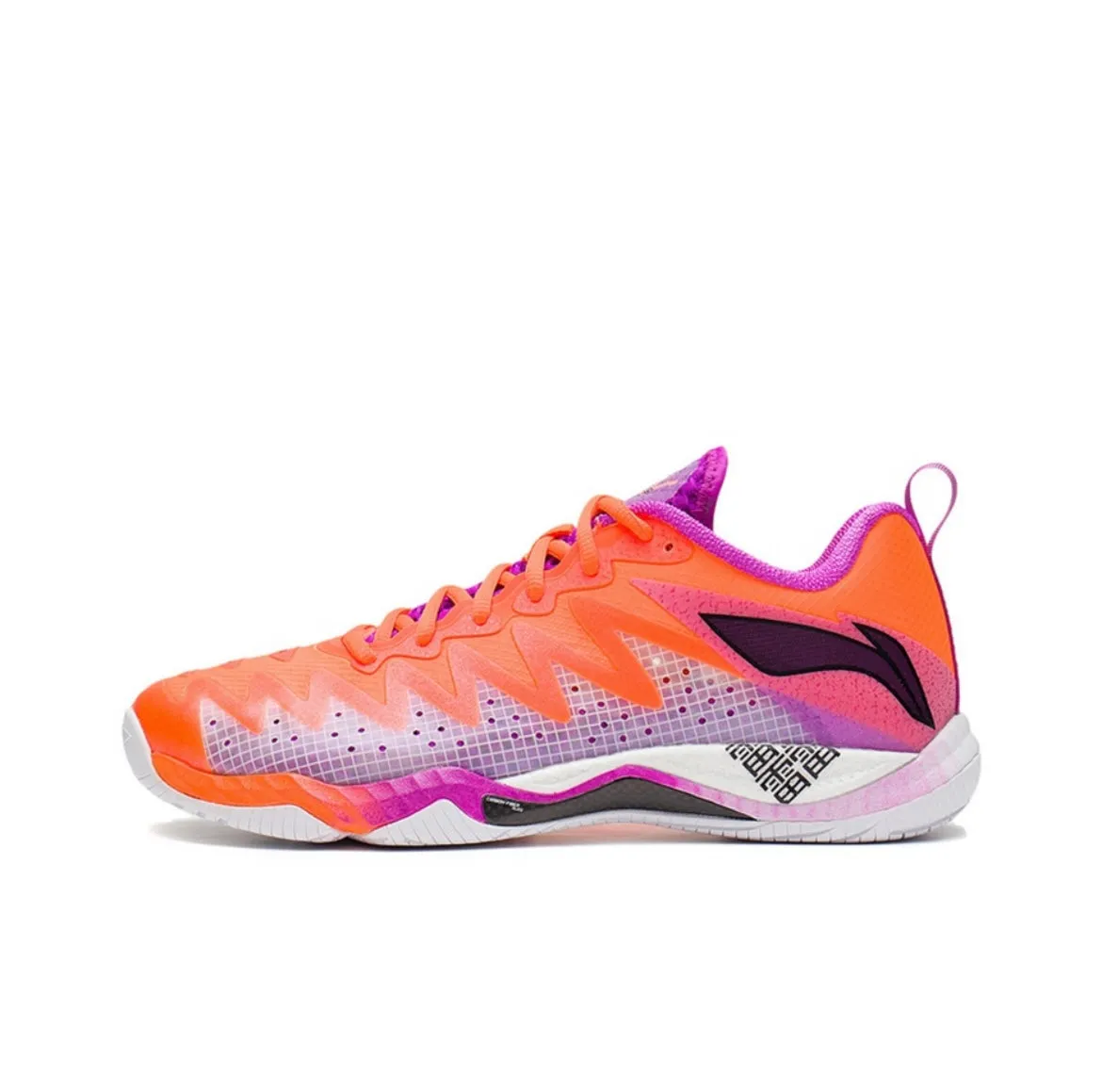 High Jump Fit Li Ning Gyrfalcon V Competition Badminton Shoes - Orange/Purple