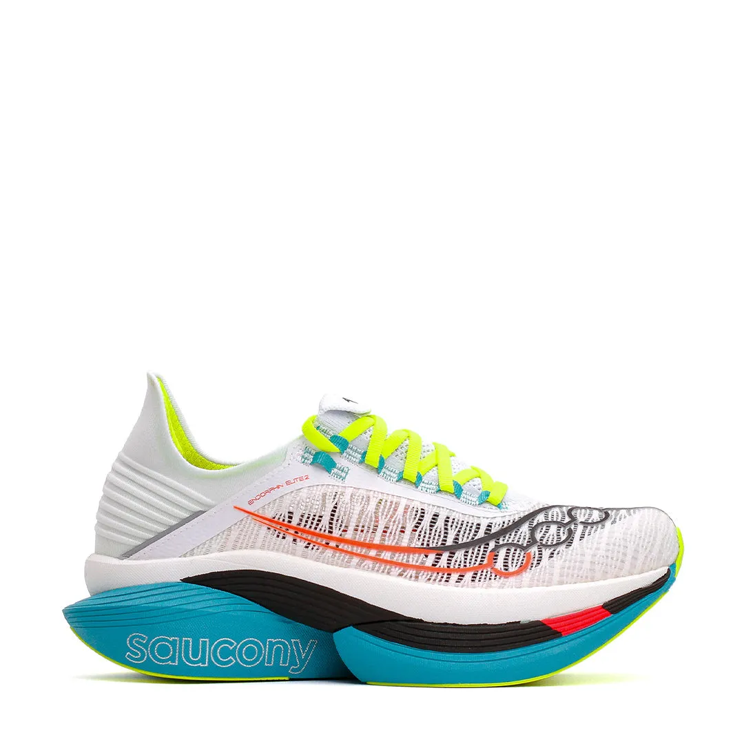 zipper closure shoes high - top Saucony Men Endorphin Elite 2 White Mutant S30994-97