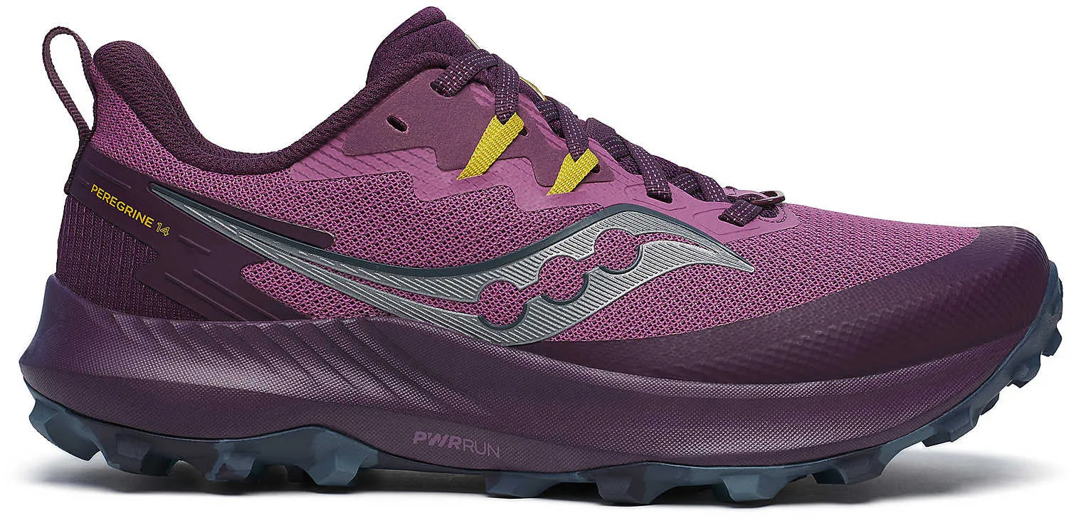 Saucony Peregrine 14 Womens Trail Running Shoes - Purple better stability