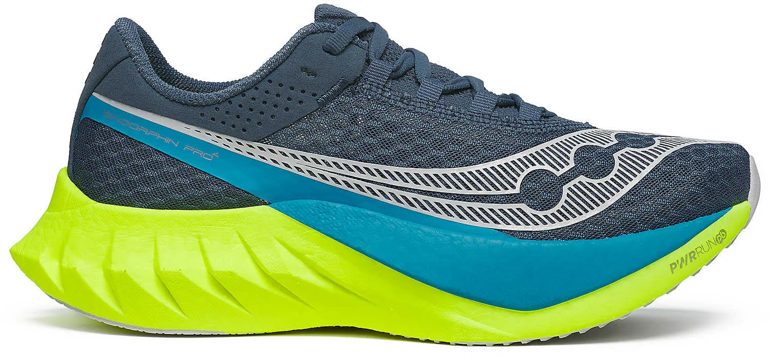 Ultra Breathable Knit Fabric Saucony Endorphin Pro 4 Womens Running Shoes - Navy