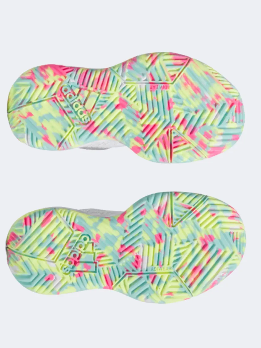 Adidas Own The Game 2.0 Kids-Girls Basketball Shoes White/Aqua/Pink King Walk Calm Tone