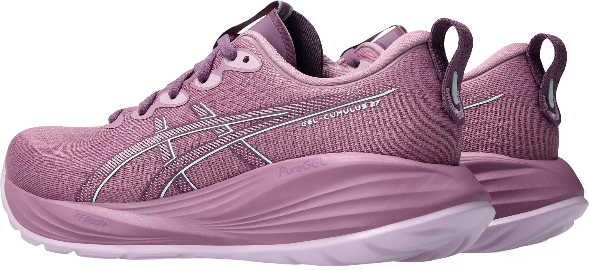Asics Gel Cumulus 27 Womens Running Shoes - Purple Sock Like Ankle Collar