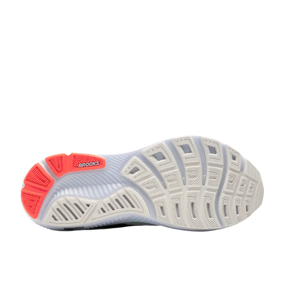 Brooks Men's Ghost 17 Running Shoes in White/Pink Clay/Gecko AW25 Shock Guard Anti Odor Insole