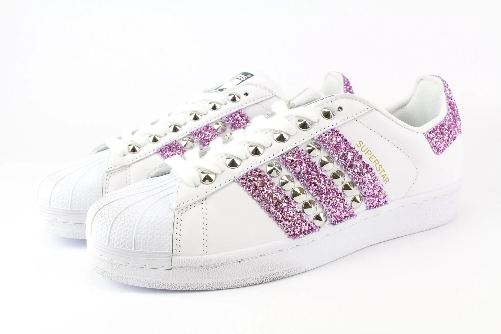 Adidas Superstar Glitter Glicine & Borchie Pressure Relief Zones