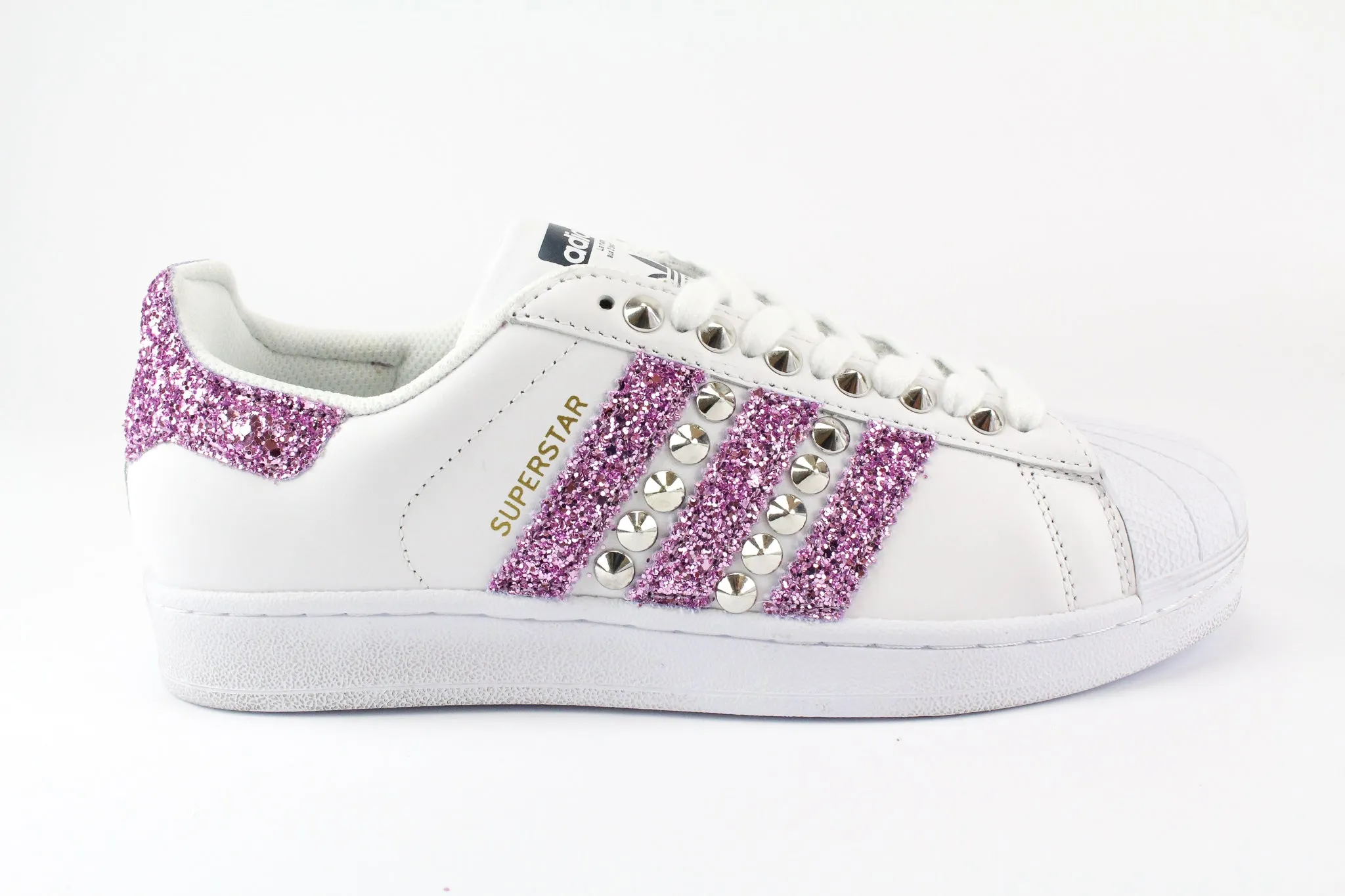 Adidas Superstar Glitter Glicine & Borchie Style Upgrade