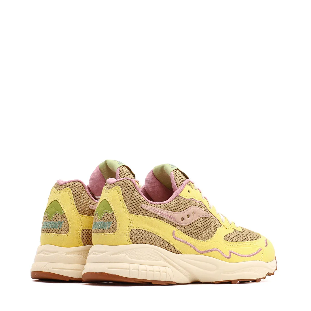 fall running shoe environment Toe Guard Saucony Men 3D Grid Hurricane Mushroom Tan Yellow S70747-1