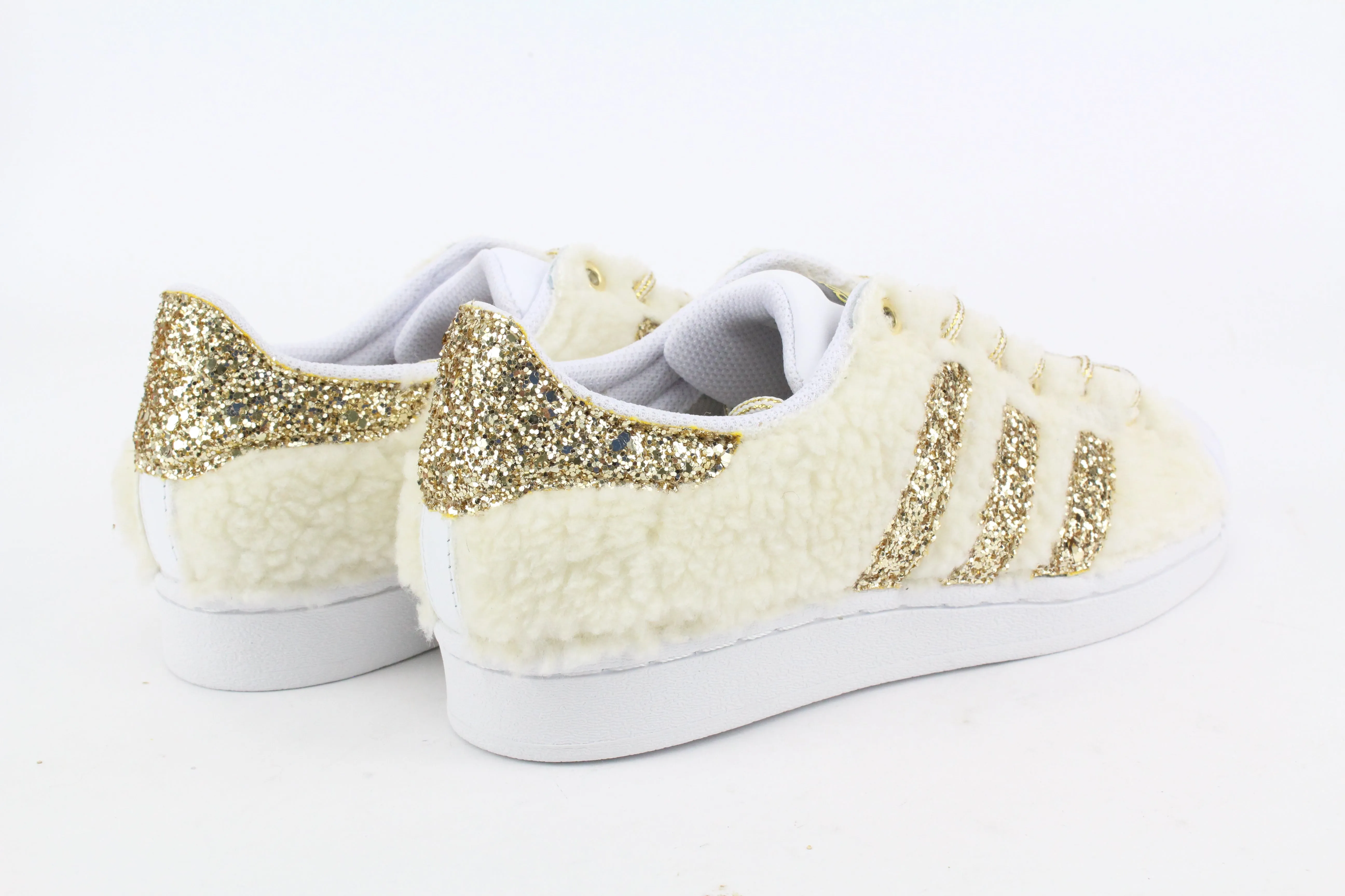 Adidas Superstar Lamb White & Glitter Oro Weekend Escape