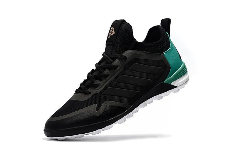 Training Partner Curve Power Adidas ACE TF Soccer Cleats Shoes Black Green White
