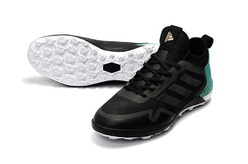 Adidas ACE TF Soccer Cleats Shoes Black Green White Play Maker Full Motion