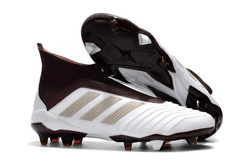 Smooth stride Adidas Predator 18  FG Soccer Cleats White Gold Wine Red