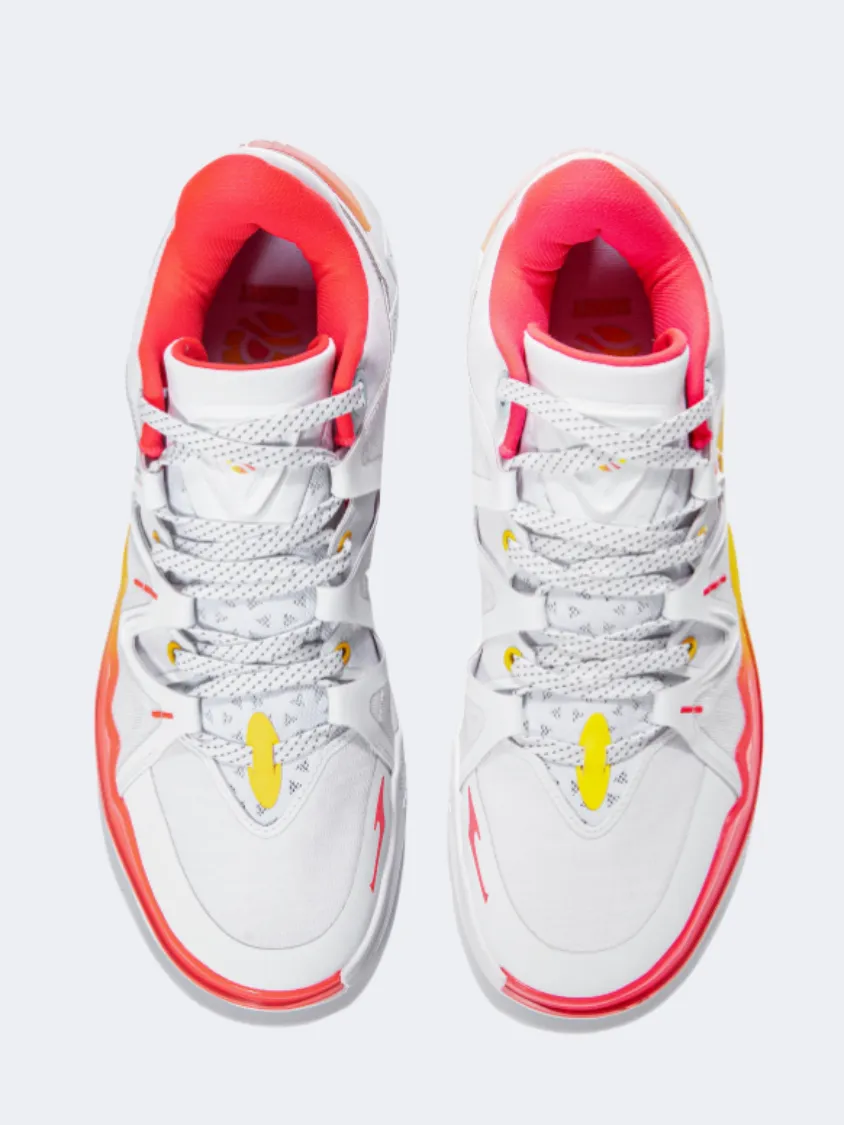 Erke Men Basketball Shoes White/Red/Orange Autumn Tone