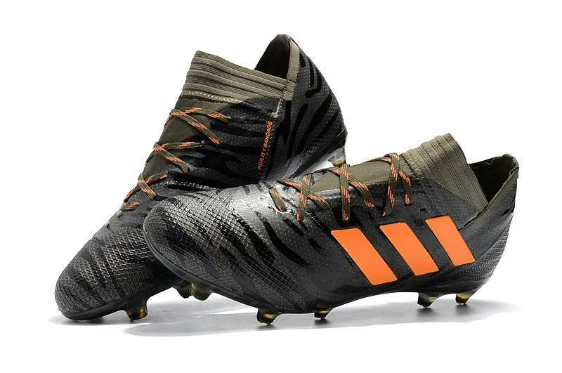 Lateral Lock Sole Grip New Adidas Nemeziz Messi FG Soccer Cleats Shoes Green Orange Black