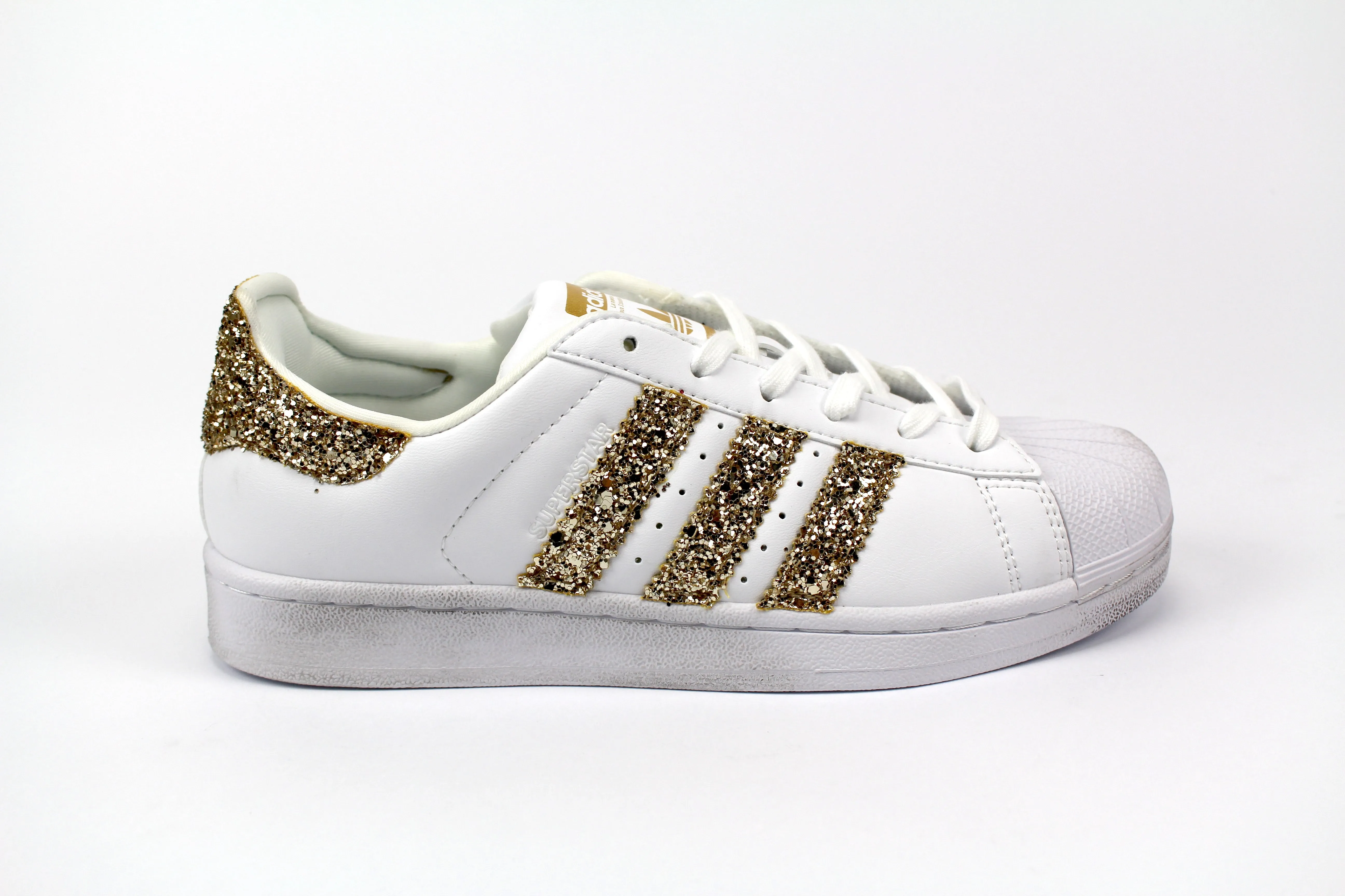 Durable Traction Urban Outfit Adidas Superstar Gold Glitter