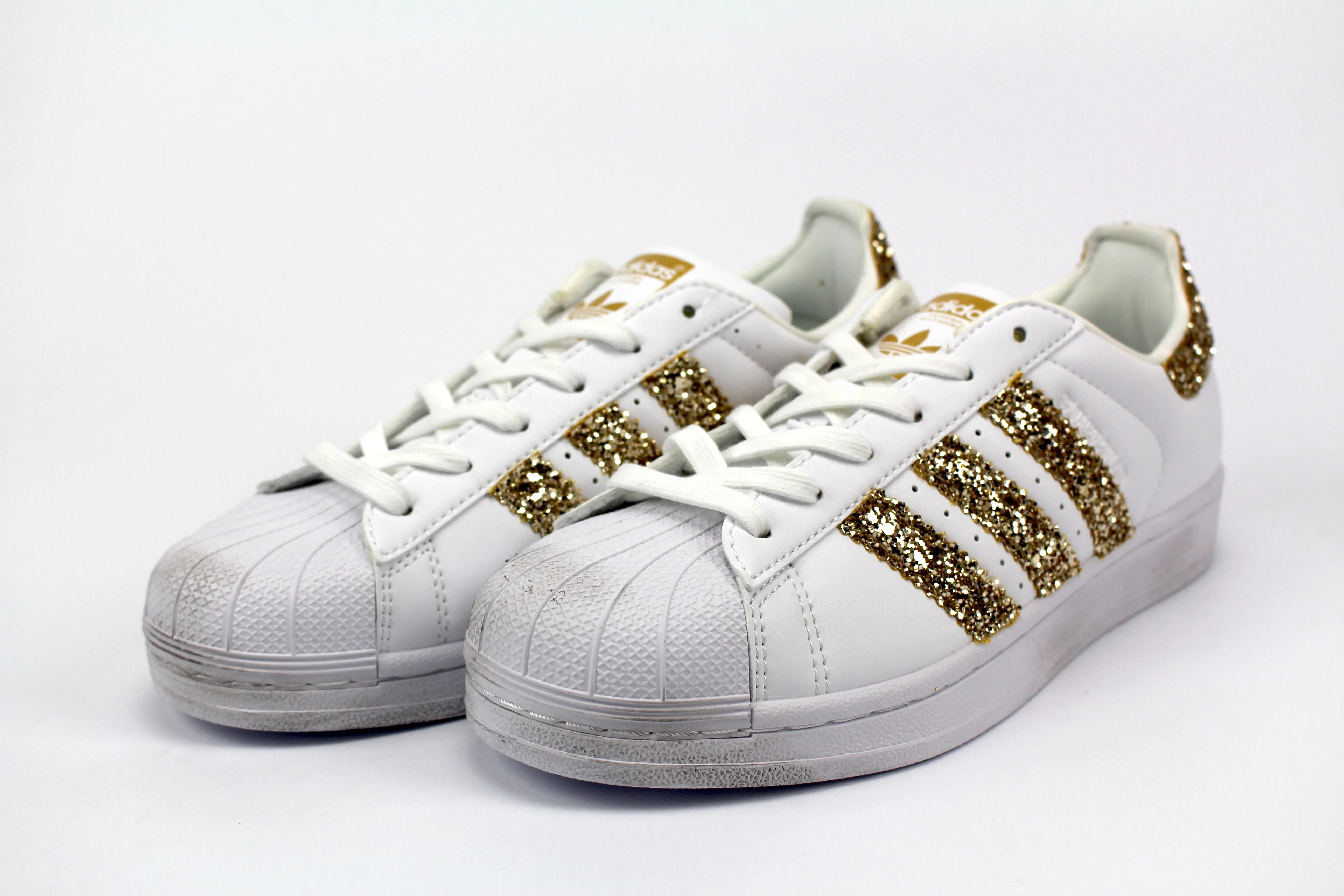 Adidas Superstar Gold Glitter Youth Style Eva Midsole