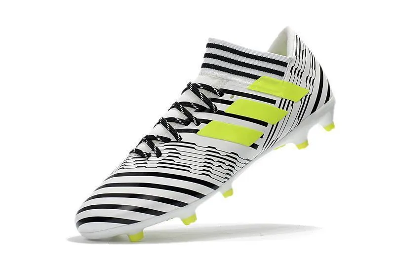 New Adidas Nemeziz Messi FG Soccer Cleats Shoes White Black Green Quick Impact Foam Cushion