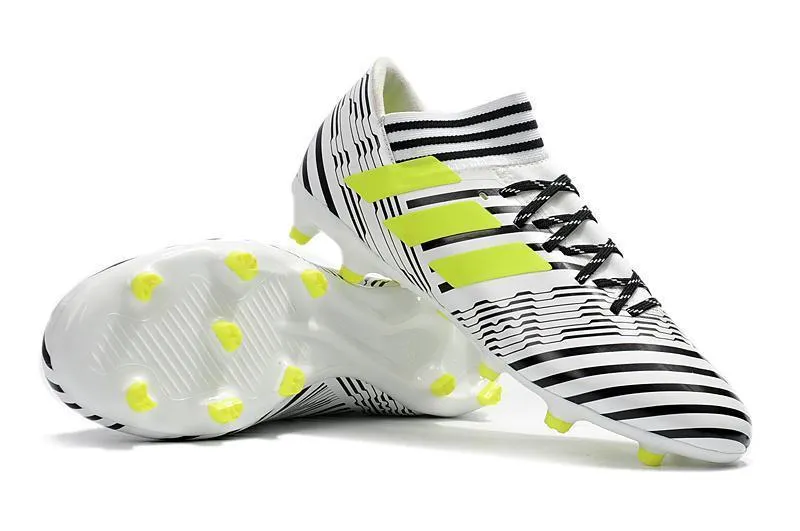 High Motion New Adidas Nemeziz Messi FG Soccer Cleats Shoes White Black Green