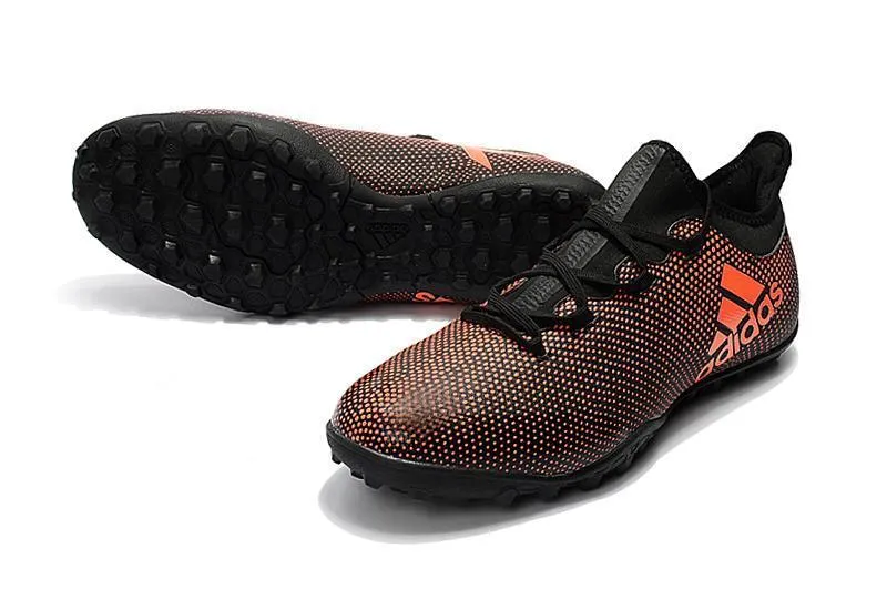 Lower Pressure New Adidas X series TF Thunderstorm Grass Spikes Soccer Cleats Shoes Orange Black