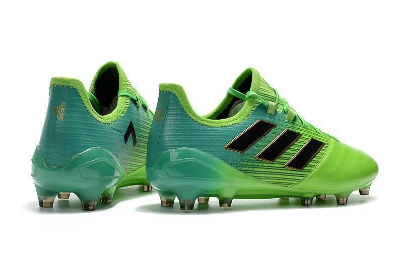 Quick Acceleration Inner Cushion Adidas ACE Series FG Soccer Cleats Shoes Green Blue Black