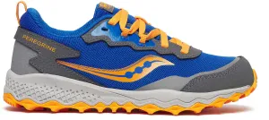 Saucony Peregrine KDZ Shield Junior Trail Running Shoes - Blue Contoured Footbed Support single