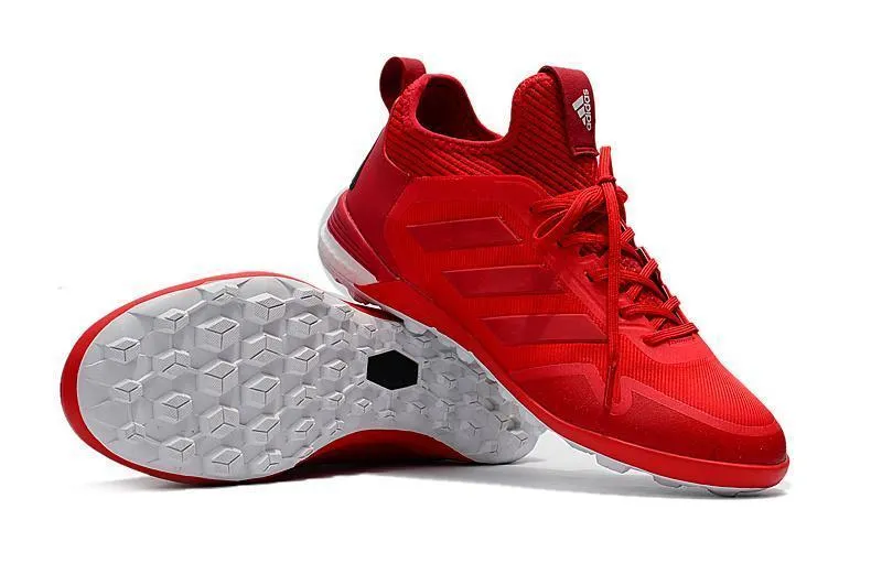 Adidas ACE TF Soccer Cleats Shoes Red White Grip Boost