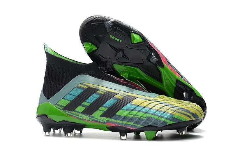 Dry Cushion Adidas Predator 18  FG Soccer Cleats Green Black Blue Yellow