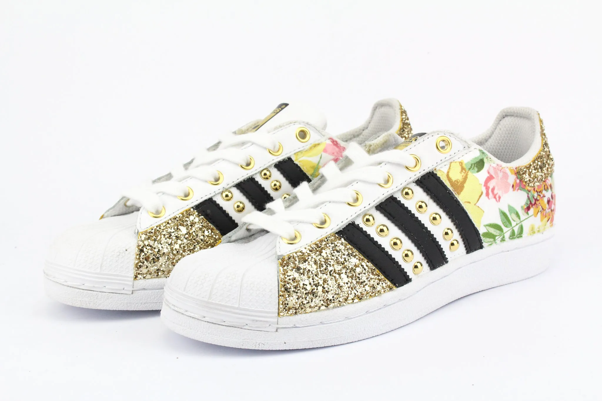 Foot alignment Adidas Superstar Fiori Gold 1 Glitter & Borchie