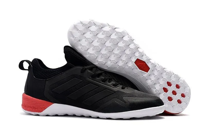 Durable Sole Stable Walk Adidas ACE TF Soccer Cleats Shoes Black White Red