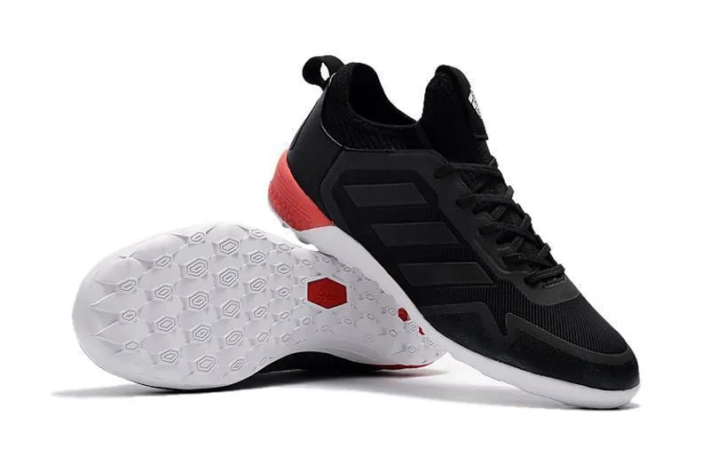 Foot alignment Adidas ACE TF Soccer Cleats Shoes Black White Red