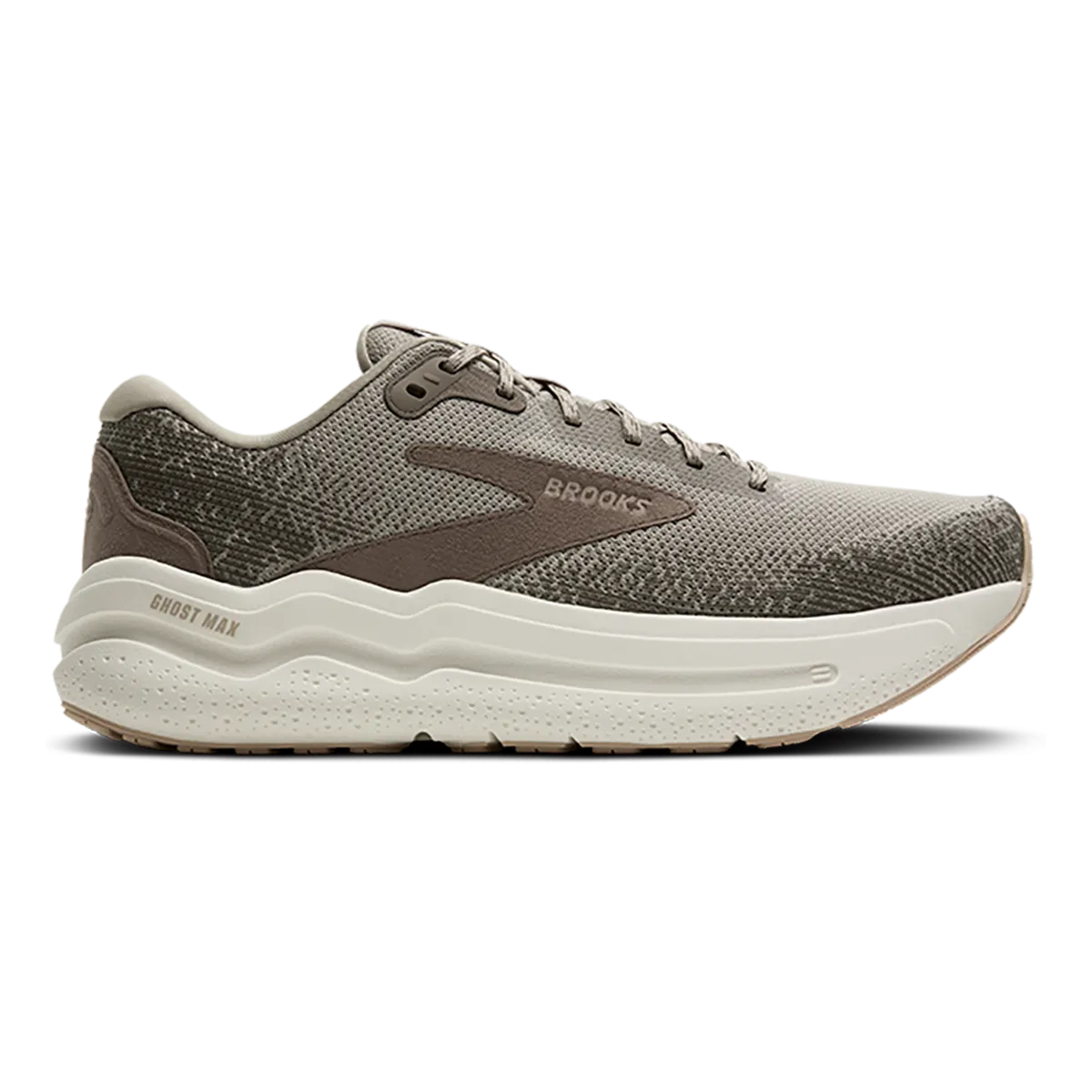 running in a spinning studio shoes Brooks Ghost Max 2 - London Fog - Falcon - Coconut