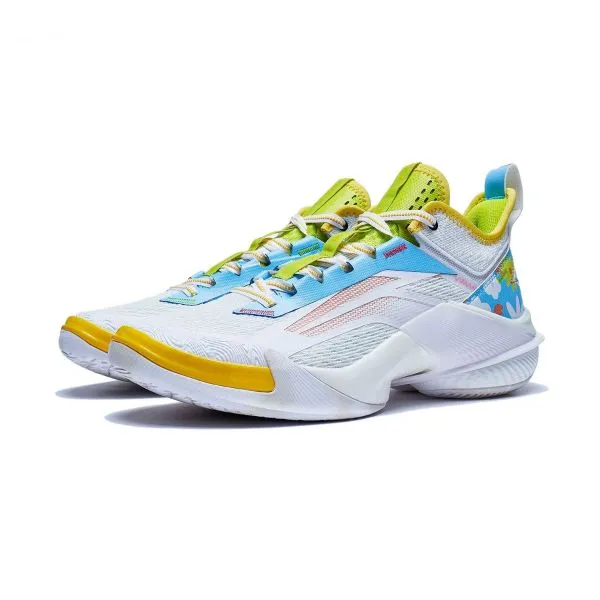 R.J.Hampton x Li-Ning Power 10 - White/Blue/Yellow Compression Zones Adaptive Lace System