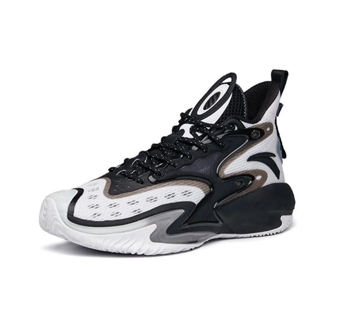 Anta Men's Shock The Game 5.0 Crazy Tide 3.0 High Basketball Shoes Black/White Dual Density Cushion