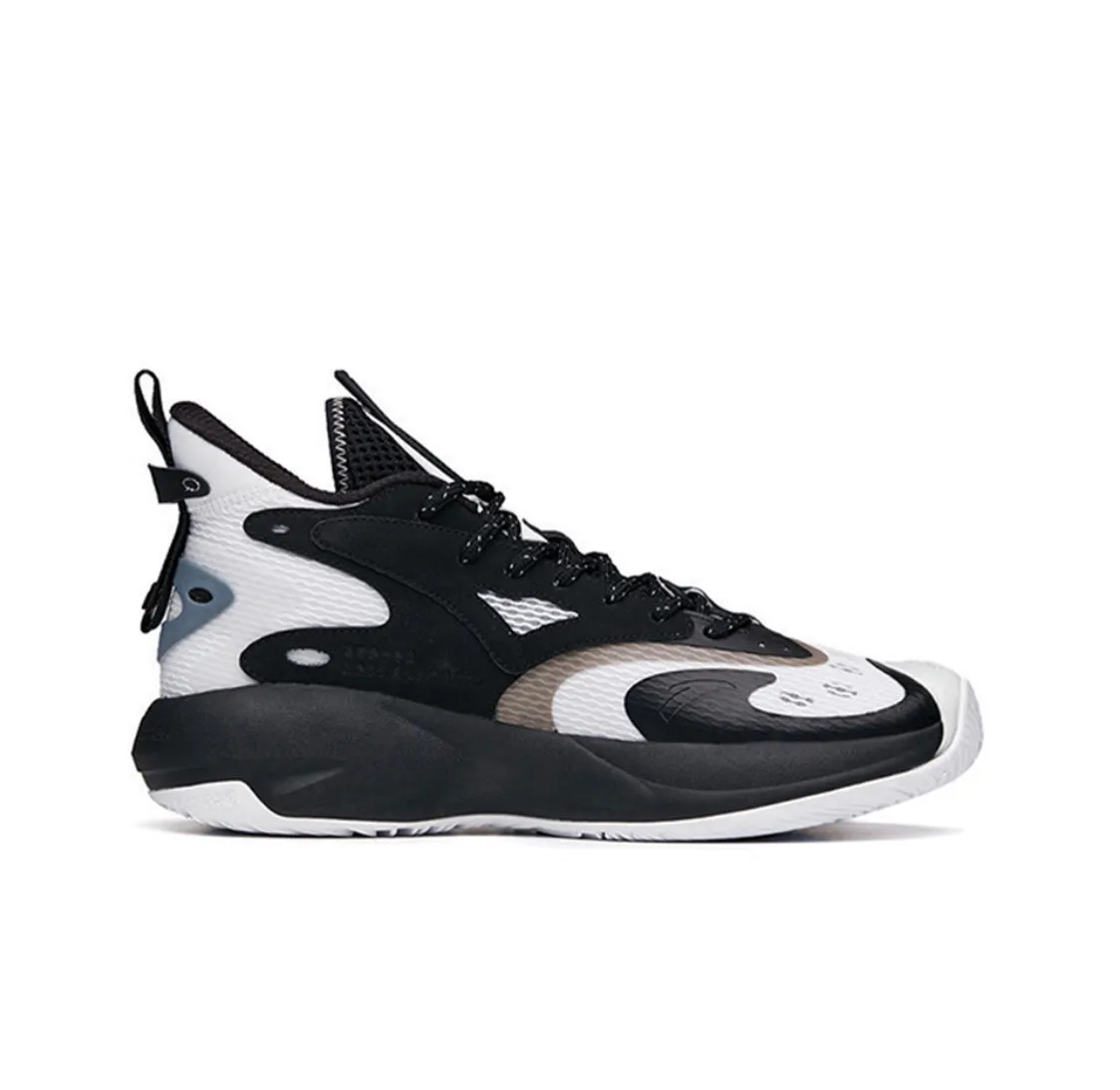 Compression Resistant Midsole Ultra Responsive Cushion Anta Men's Shock The Game 5.0 Crazy Tide 3.0 High Basketball Shoes Black/White